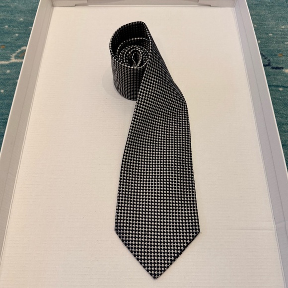 Charvet Tie - Black and Silver Checkerboard - Picture 3 of 9